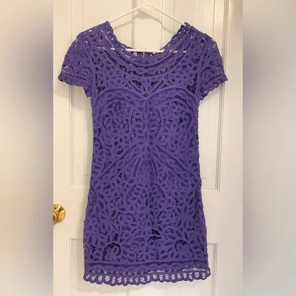 Sea New York | Dresses | Sea New York Purple Lace Crochet Shift Dress Size  | Poshmark